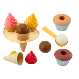 Sand Set Ice Cream Wafers Cupcakes Spoon 16 El