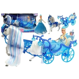 A doll with a wagon and a horse, the Ice Queen carriage