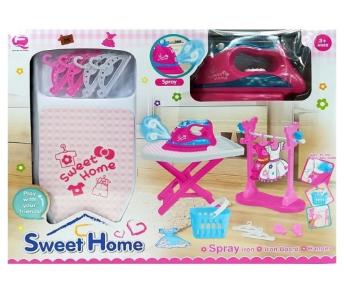 Pink Iron Ironing Set Ironing Board Hangers