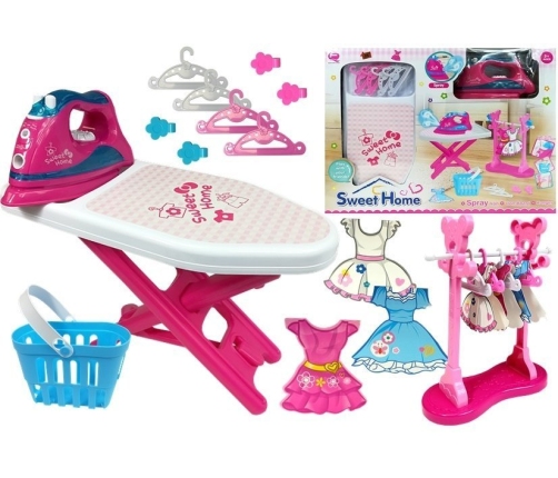 Pink Iron Ironing Set Ironing Board Hangers