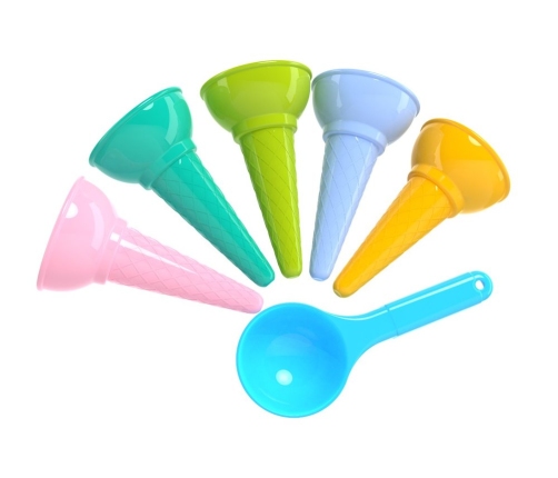 Set of Colorful Ice Cream Cone Sand Molds 6221