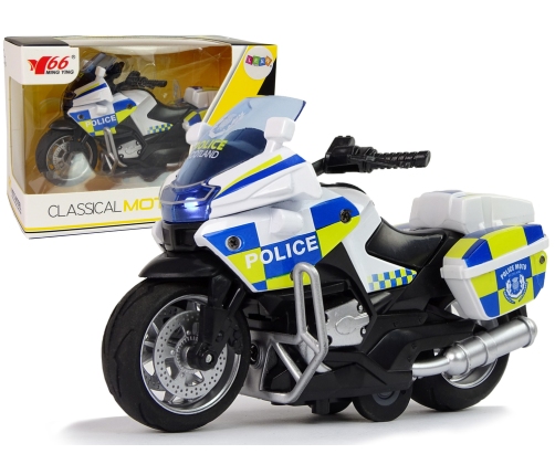 Police Motorcycle 1:14 Pull-Back Drive Sound Lights