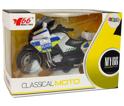 Police Motorcycle 1:14 Pull-Back Drive Sound Lights