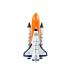 Space rocket with metal spacecraft  Aerospace Light and sound effects PULL-BACK