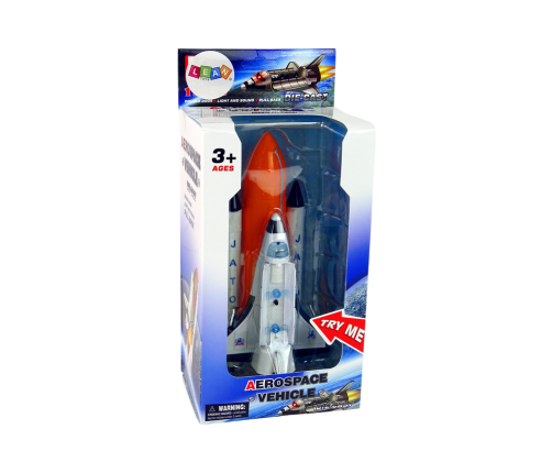 Space rocket with metal spacecraft  Aerospace Light and sound effects PULL-BACK