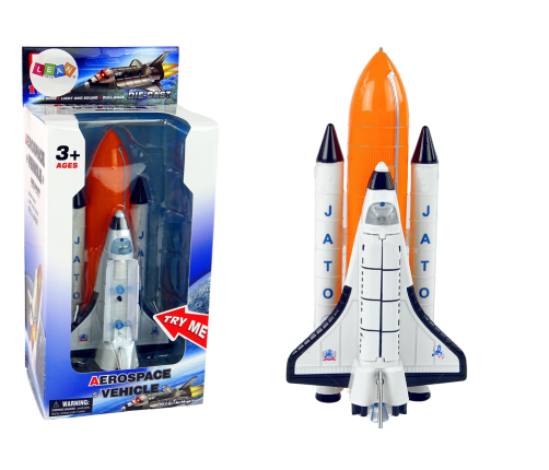 Space rocket with metal spacecraft  Aerospace Light and sound effects PULL-BACK