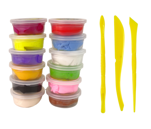 Creative Play Dough Set Cups 12 Colours