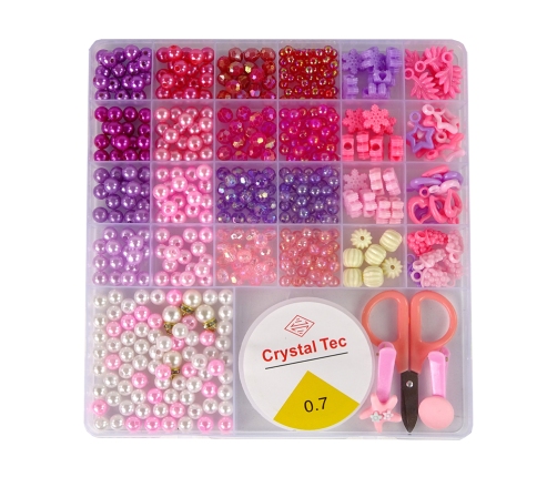 Jewellery Making Bead Set Pink Pendants Clips