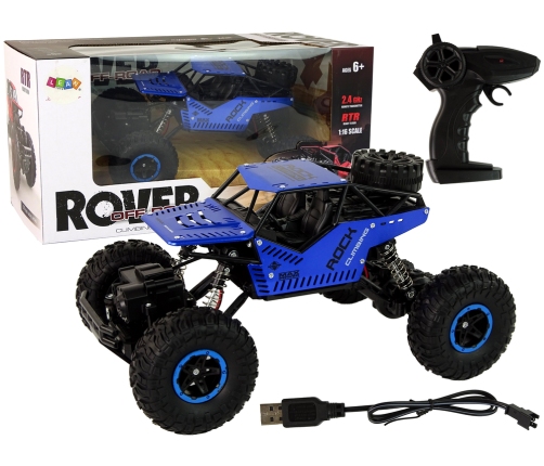 Remote Controlled RC Car 1:16 Black Blue