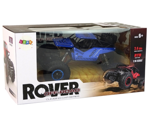 Remote Controlled RC Car 1:16 Black Blue