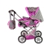 2-in-1 Stroller with Bag Grey Pink Stars