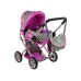 2-in-1 Stroller with Bag Grey Pink Stars