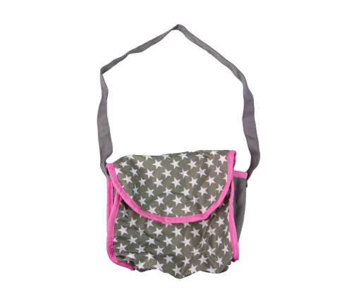 2-in-1 Stroller with Bag Grey Pink Stars