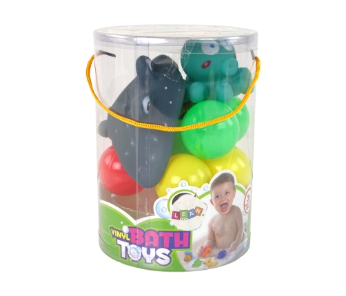 Set of rubber ball bath toys