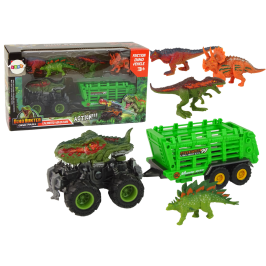 Vehicle with a Dinosaur Theme Trailer 4 Dinosaur Pieces