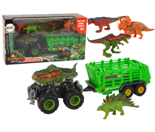 Vehicle with a Dinosaur Theme Trailer 4 Dinosaur Pieces