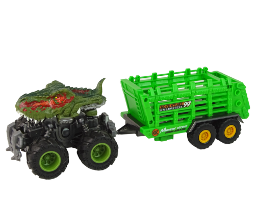 Vehicle with a Dinosaur Theme Trailer 4 Dinosaur Pieces