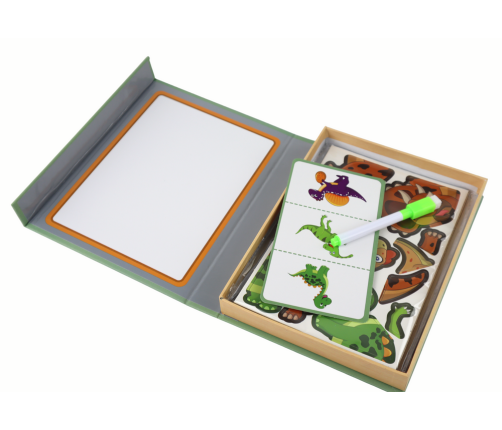 Educational Magnetic Puzzle Set With a Dinosaur Theme