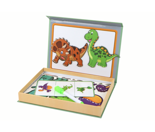 Educational Magnetic Puzzle Set With a Dinosaur Theme