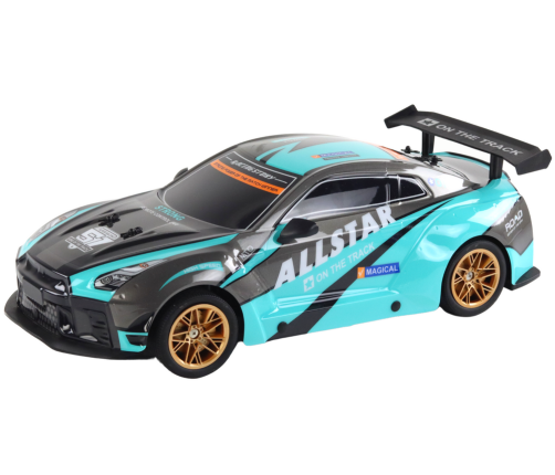 Large Remote Controlled Sports Car 1:10 Turquoise and Black