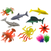 Set of Sea Animal Figurines 8 Pieces Aquatic Plants