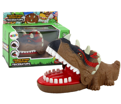 Arcade Game Biting Dinosaur Triceratops Brown Lights Sounds