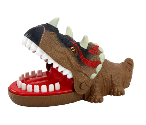 Arcade Game Biting Dinosaur Triceratops Brown Lights Sounds