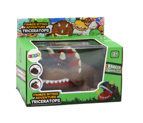 Arcade Game Biting Dinosaur Triceratops Brown Lights Sounds