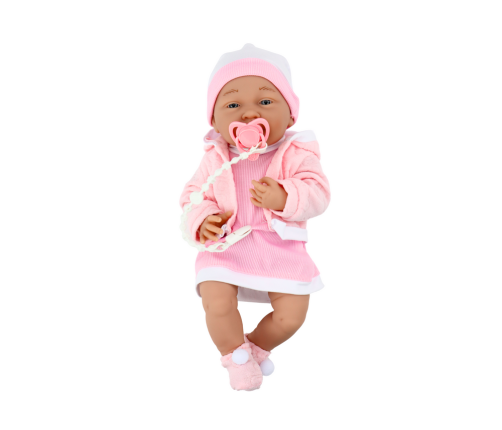 Baby Doll With Pacifier Dress Pink Hat Blanket Accessories 35 cm