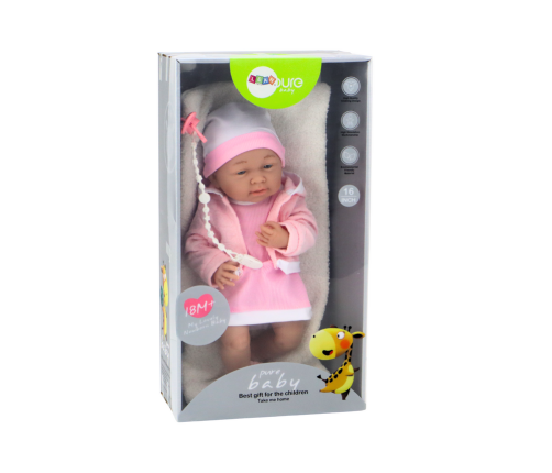 Baby Doll With Pacifier Dress Pink Hat Blanket Accessories 35 cm