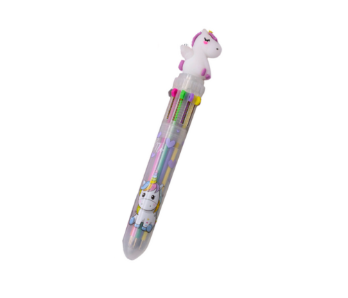 Multicolor Unicorn Automatic Pen 10 Colors Mix