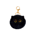 Plush Cat Keychain Ornament Eyes Ears Black