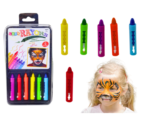 Set of 6 Colorful Face Painting Crayons