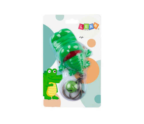 Biting Crocodile Keychain Bell Green