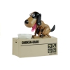 Dog Piggy Bank Robotic Coin Munching Toy Money Box Brown - Black