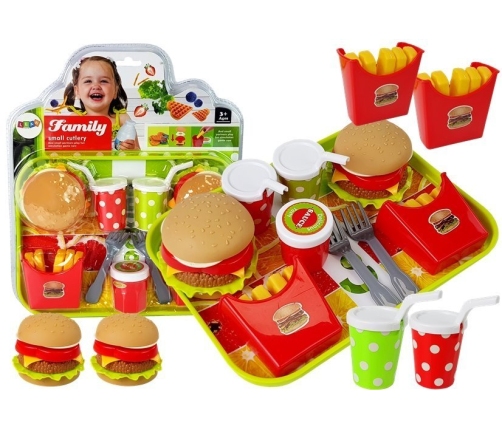 Set of Hamburger Fries with Tray