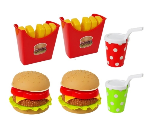 Set of Hamburger Fries with Tray