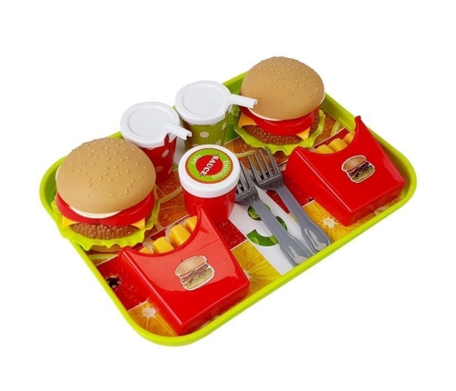 Set of Hamburger Fries with Tray