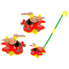 Happy Plane Pusher Stick Bell Red