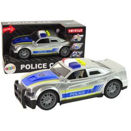 Car Police 1:14 Lights Sounds Silver