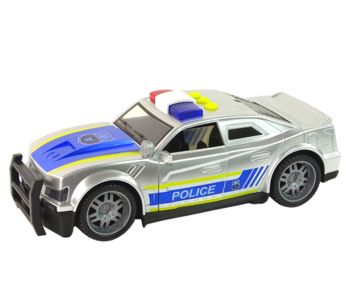 Car Police 1:14 Lights Sounds Silver