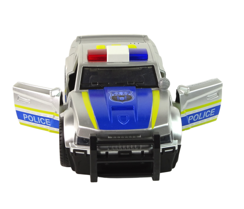 Car Police 1:14 Lights Sounds Silver