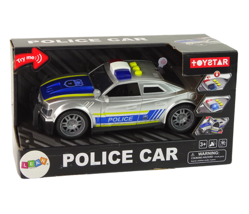 Car Police 1:14 Lights Sounds Silver