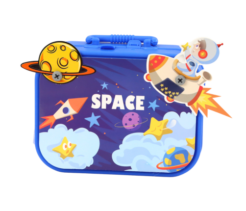 Suitcase Set DIY Puzzle Blocks Space Screwdriver 228 pieces.