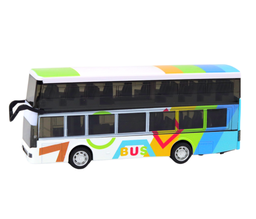 Double Decker Bus With Metal Drive, Colorful Lights, Sounds