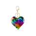 Heart Keychain Sequins Double-Sided Silver Colored