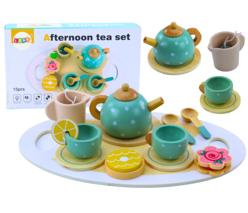 Tea Coffee Set for Children Wooden 15 Pieces