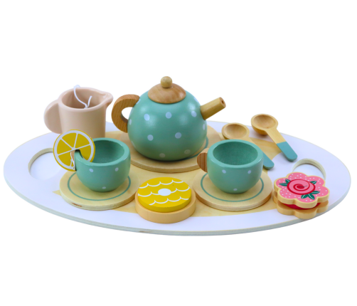 Tea Coffee Set for Children Wooden 15 Pieces