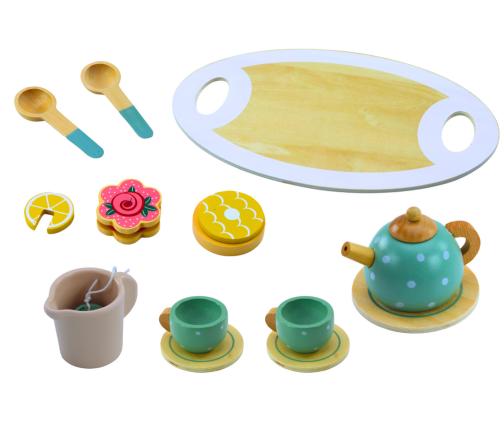 Tea Coffee Set for Children Wooden 15 Pieces