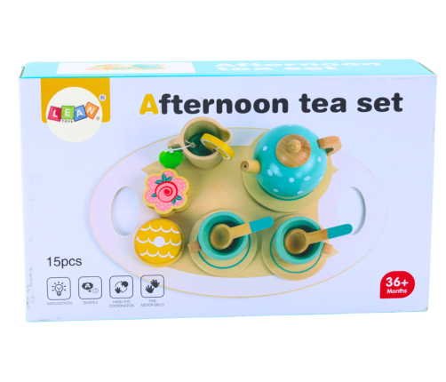 Tea Coffee Set for Children Wooden 15 Pieces